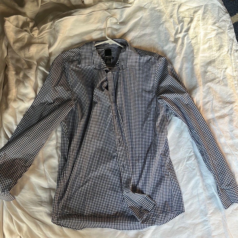 Blue/White Checkered Button Up